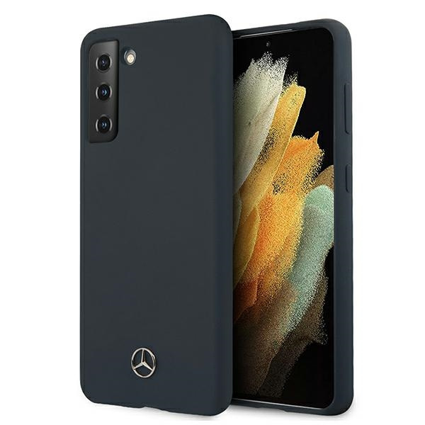 Hülle MERCEDES Samsung Galaxy S21 Plus Silikon Linie MEHCS21MSILNA Blau HardHülle