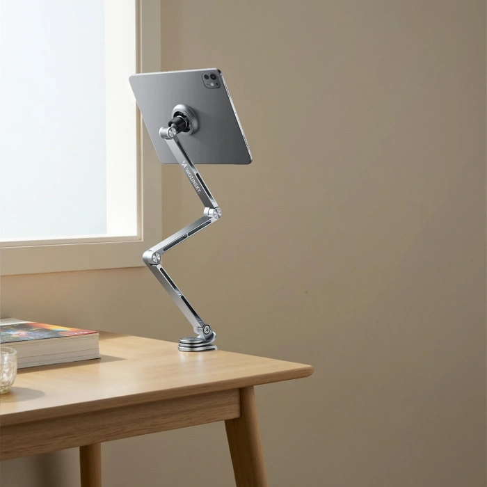 Uchwyt magnetyczny Wozinsky WTY0YS1 obrotowy 360° solidny na telefon tablet - szary