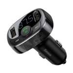 BASEUS T Typed Bluetooth FM Transmitter 2xUSB MicroSD Schwarz