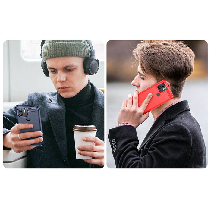 Carbon Case Hülle für Xiaomi Redmi A1+ flexible Silikon-Carbon-Hülle schwarz