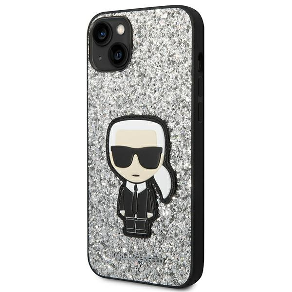 Karl Lagerfeld KLHCP14SGFKPG iPhone 14 6.1" hardcase silver/silver Glitter Flakes Ikonik