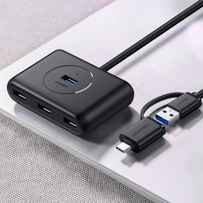 Ugreen multifunktionaler USB HUB Typ c - 4 x USB 3.0 1m weiß (CR113)