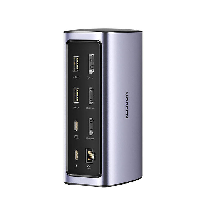 Ugreen HUB multifunzione 12in1 USB C USB HDMI DP RJ45 AUX SD TF grigio (CM555)