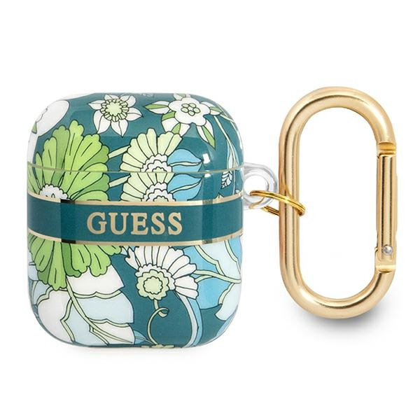 Hülle GUESS Apple AirPods Abdeckung Blume Riemen Sammlung Grün Case
