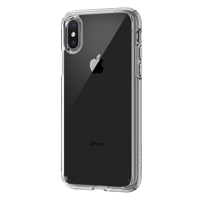 Pouzdro SPIGEN Ultra Hybrid Apple iPhone X průhledné + skleněné pouzdro
