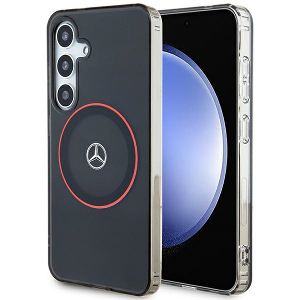 Etui Mercedes MEHMS24S23HUORK Galaxy S24 S921 czarny/black hardcase Double Layer W/ Red MagSafe Case