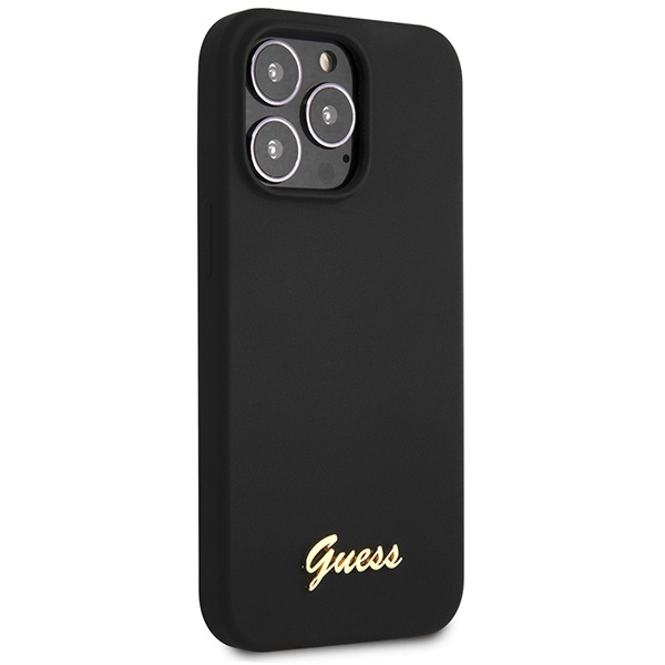 Guess GUHCP13XLSLMGBK iPhone 13 Pro Max 6.7" schwarz/schwarz hartcase Silikon Script Gold Logo