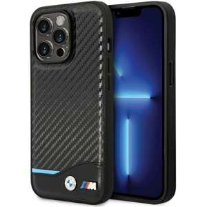 Hülle BMW BMHCP13L22NBCK iPhone 13 Pro / 13 6.1" schwarz/schwarz hartcase Leder Carbon
