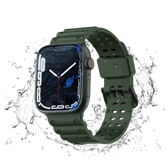 Correa Correa Triple Protección para Apple Watch SE, 8, 7, 6, 5, 4, 3, 2, 1 (41, 40, 38 mm) correa pulsera verde