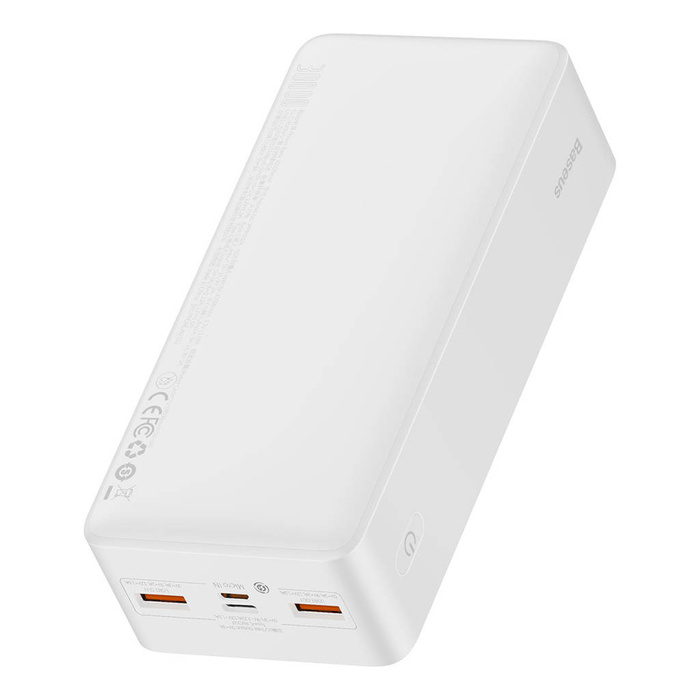 Baseus Bipow Fast Charge Power Bank 30000mAh 20W weiß (Overseas Edition) + USB-A - Micro USB 0,25m Kabel weiß (PPBD050402)