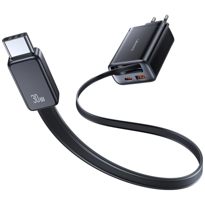 Ładowarka sieciowa USAMS Xiang Series    CC296 30W 1xUSB-C 1xUSB-A + kabel USB-C biały