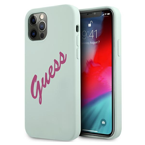 Case GUESS Apple iPhone 12 Pro Max Silicone Vintage Blue Fuchsia Hardcase