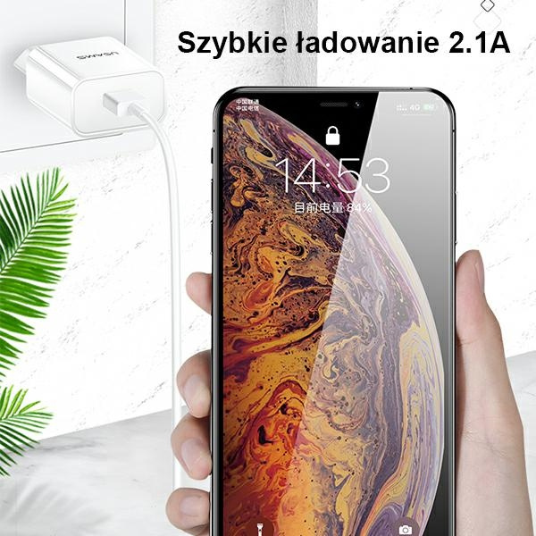 Nabíjačka USAMS 1xUSB T18 2,1A rýchle nabíjanie biela