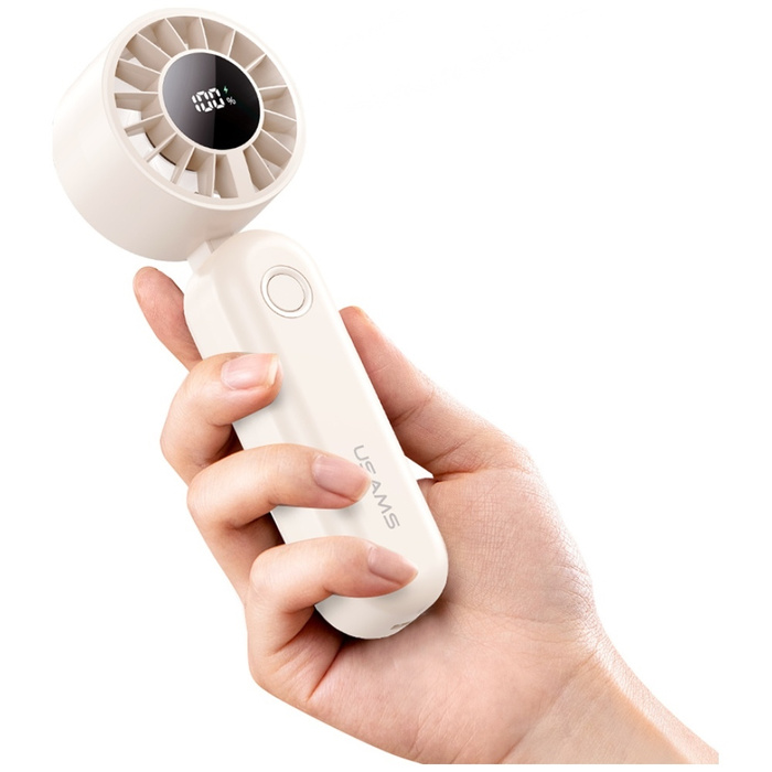 Wiatrak ręczny USAMS Mini ZB352 1200mAh  składany beżowy
