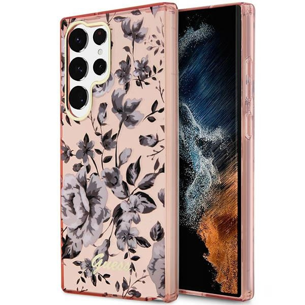 Cover Guess Guhcs23lhcfwsp S23 Ultra S918 Rosa/rosa Collezione Hardcase Flower Case