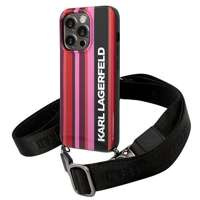 Case KARL LAGERFELD Apple iPhone 14 Pro Color Stripes Strap Pink Hardcase
