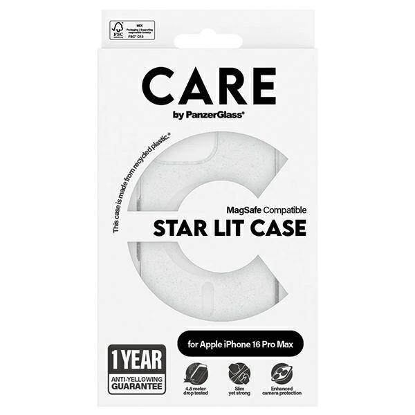Etui CARE by PanzerGlass Flagship Star Lit Case iPhone 16 Pro Max 6,9" biały/white MagSafe 1344