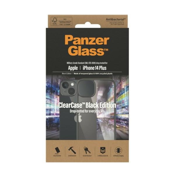 PanzerGlass ClearCase iPhone 14 Plus 6,7" Antibakteriell schwarz/schwarz 0407