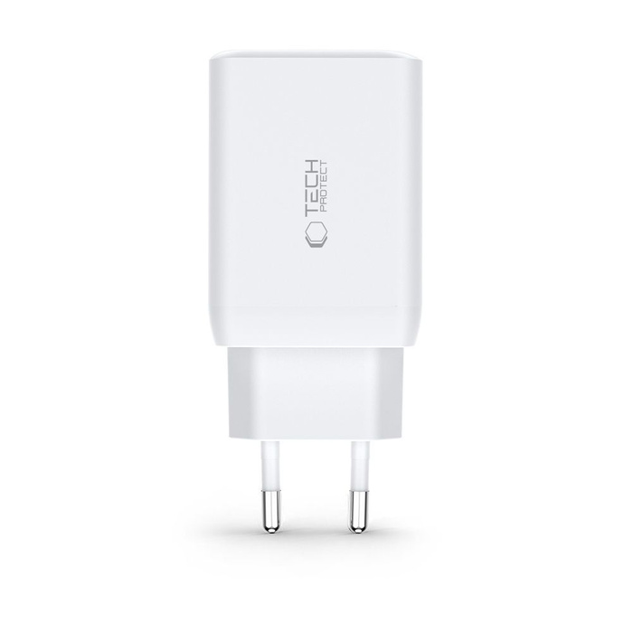TECH-PROTECT C65W CARGADOR DE RED DE 3 PUERTOS PD65W/QC3.0 BLANCO