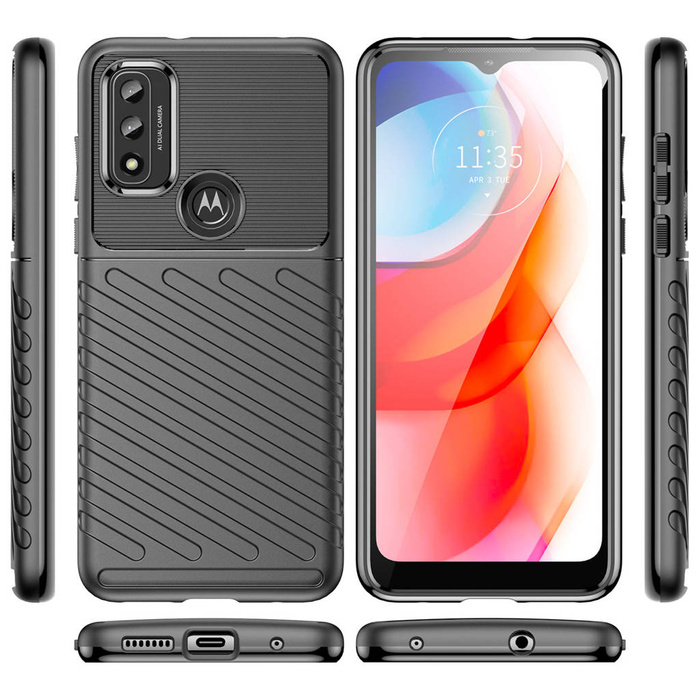Funda Thunder Case flexible blindada para Motorola Moto G Play 2022 negra