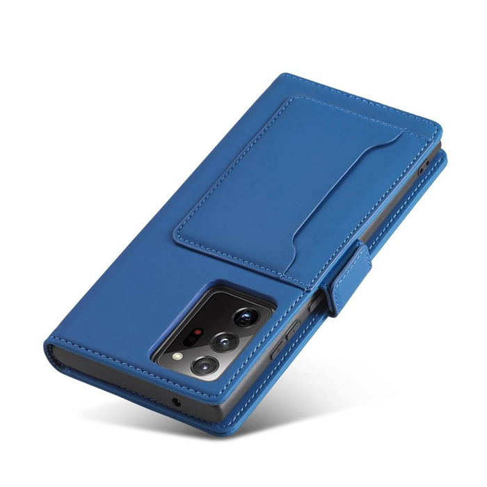 Estuche magnético para tarjetas para Samsung Galaxy S22 Ultra Pouch Wallet Card Holder Blue