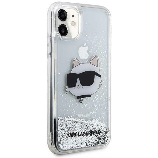 Case Karl Lagerfeld KLHCN61LNCHCS iPhone 11/ XR silver/silver hardcase Glitter Choupette Head Case
