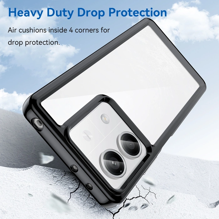 Custodia Outer Space con cornice in gel per Xiaomi Redmi Note 13 Pro+ - nera