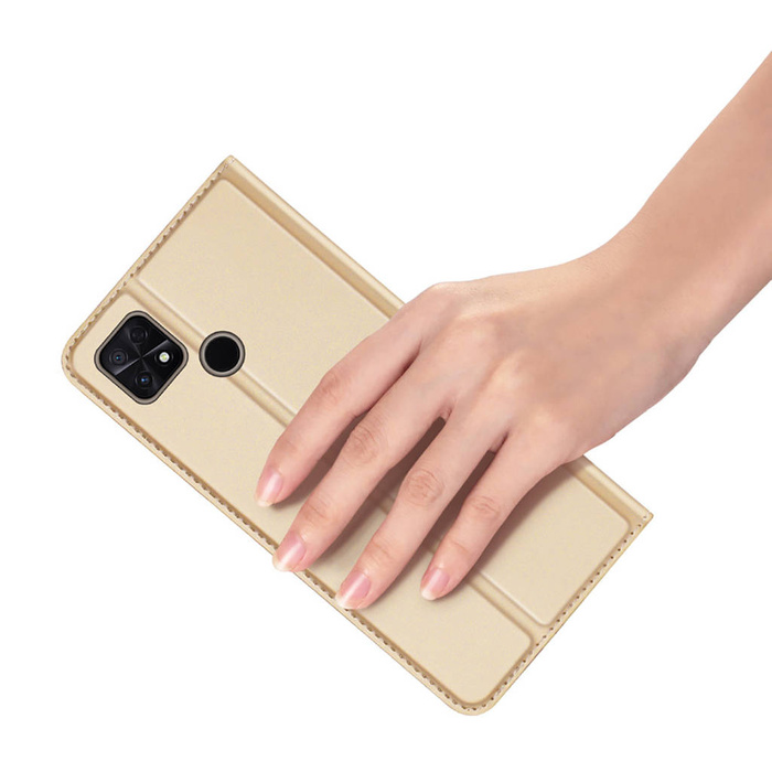 Dux Ducis Skin Pro Hülle für Xiaomi Poco C40 Flip Card Wallet Stand Gold