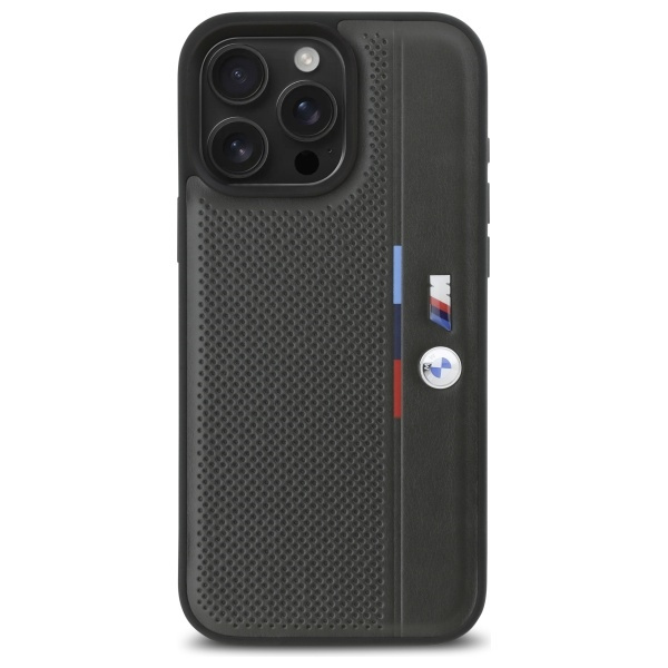 Hülle BMW iPhone 16 Pro 6,3" anthrazit/anthrazit hartcase M Perforated Tricolor Detail Line