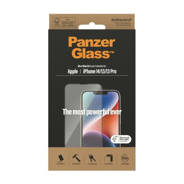 PanzerGlass Ultra-Wide Fit iPhone 14 / 13 Pro / 13 6.1" Bildschirm Schutz Antibakteriell 2771