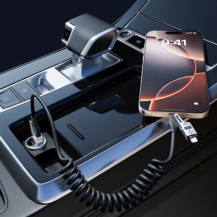 Dudao L20 Pro 4-in-1 USB-A / USB-C - Lightning / USB-C Cable - Black