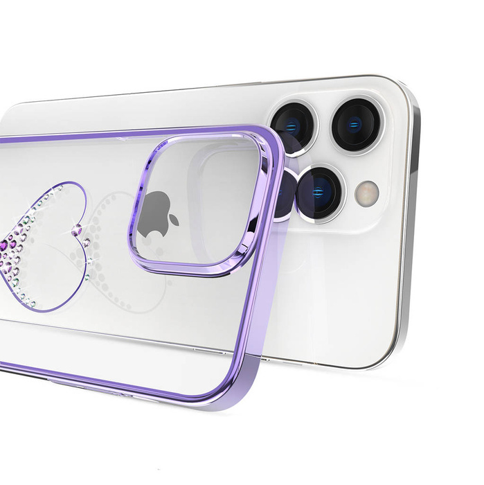 Kingxbar Wish Series case for iPhone 14 Plus decorated with crystals purple