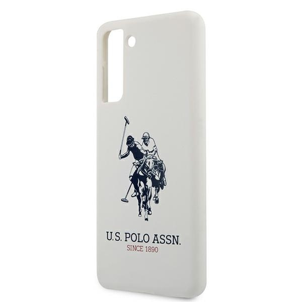 US POLO Samsung Galaxy S21 Plus Silikon Logo Hülle USHCS21MSLHRWH Weißes Hülle