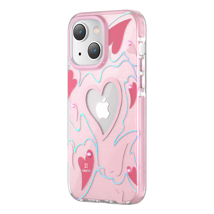 Kingxbar Heart Star Series Hülle für iPhone 14 Plus Hülle Rückseite rosa Herz