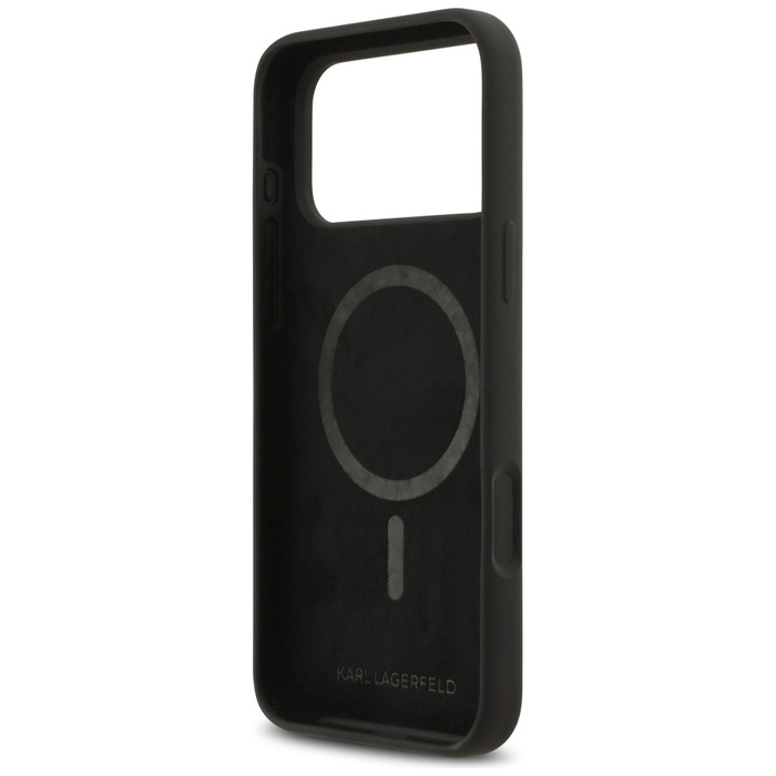Etui Karl Lagerfeld Silicone Karl Sketch & Logo MagSafe do iPhone 17 Pro Max czarny