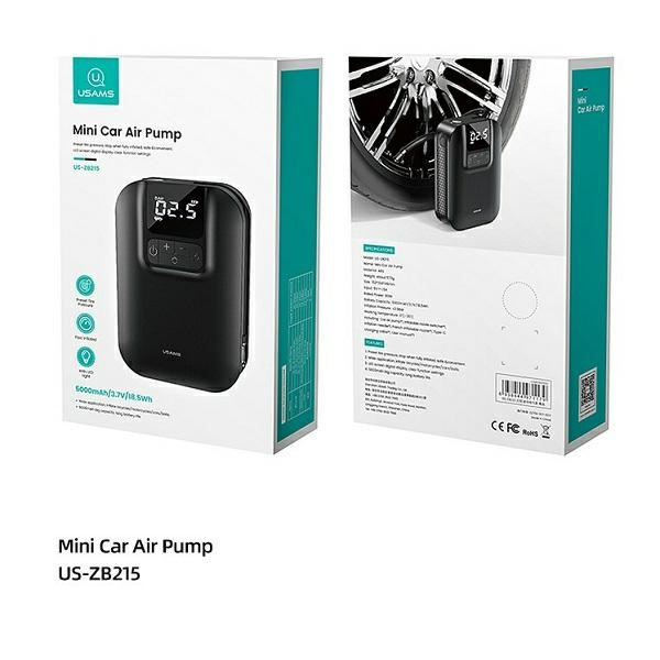 USAMS Mini Pump US-ZB215 Air Car Pump 5000mAh CQBZB21501