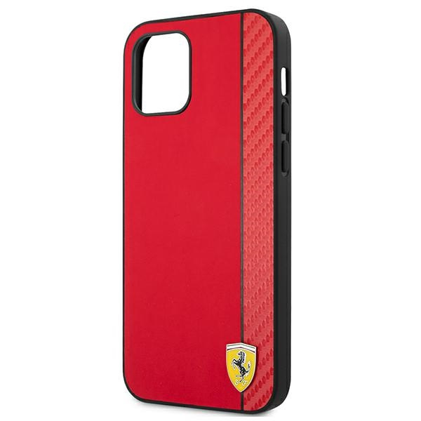 Cover FERRARI Apple iPhone 12 Pro Max On Track Carbon Stripe Red Hardcase
