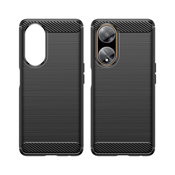 Funda flexible con patrón de carbono para Oppo A98 5G Carbon Case - negra