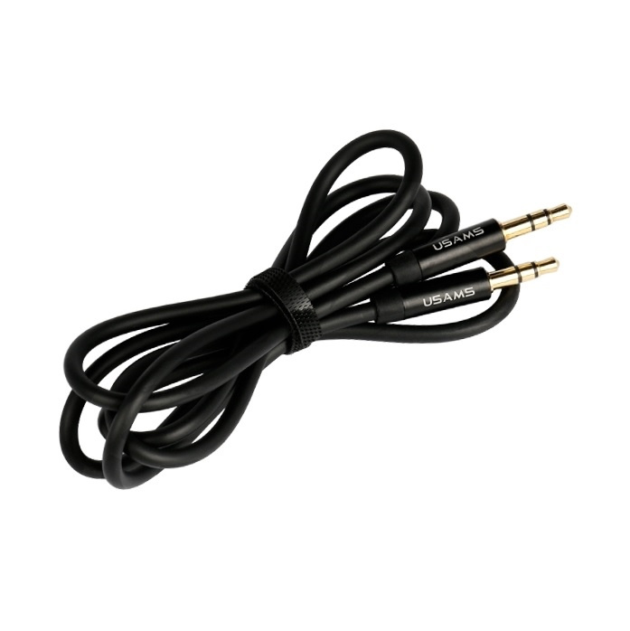 Adaptér USAMS Jack 3,5 m - Jack 3,5 m Audio 1 m YP101 YP-01 Black