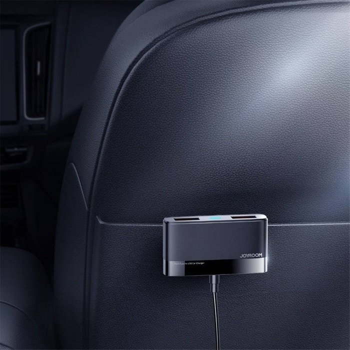 Joyroom quick chargeur voiture 5x USB 6.2 A avec câble d'extension noir (JR-CL03)