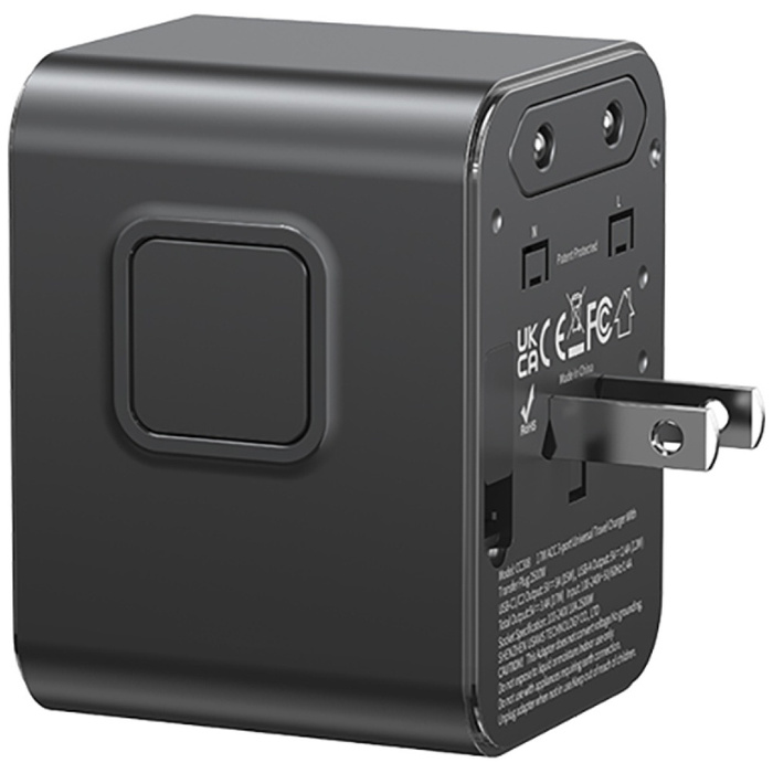 Ładowarka sieciowa USAMS Travel Adapter  CC308 USB-C + USB-A 17W 4w1 US/AU/EU/UK czarny