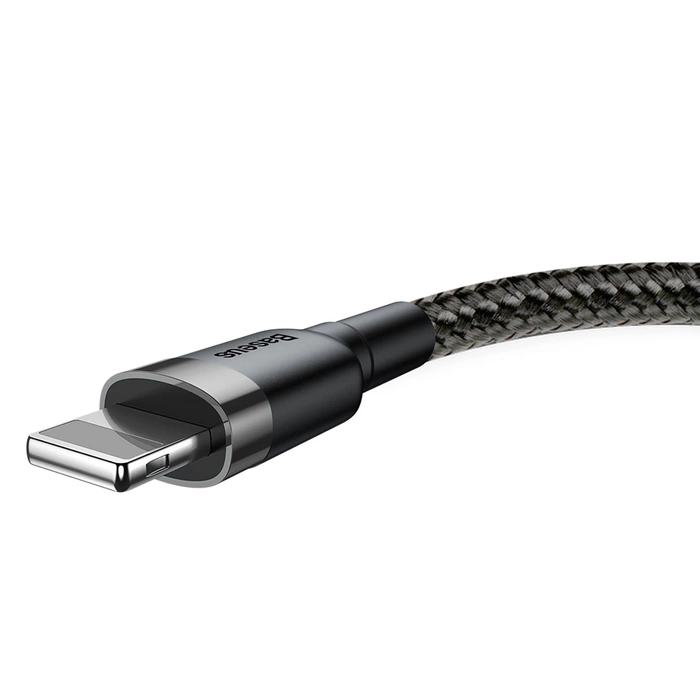 Baseus Cafule Cable durable nylon cord USB / Lightning QC3.0 2.4A 1M black-gray (CALKLF-BG1)