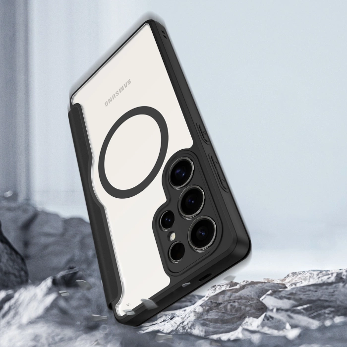 Dux Ducis Skin X Pro Hülle für Samsung Galaxy S25 Ultra mit MagSafe und Geldbörse – Schwarz