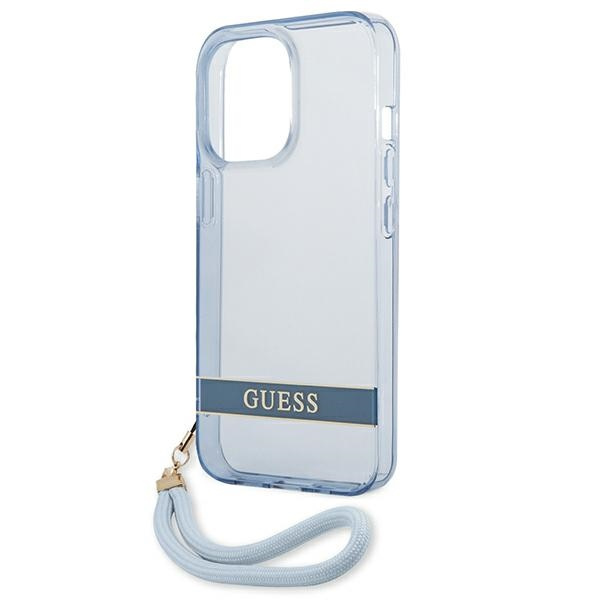 Hülle GUESS Apple iPhone 13 13 Pro Transluzent Stap Blau Hartcase