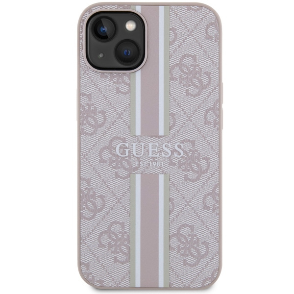 Cover Guess GUHMP14MP4RPSP iPhone 14 Plus 6.7" rosa/rosacase 4G stampato a righe MagSafe Case