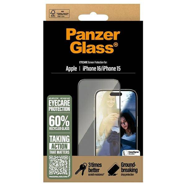 PanzerGlass EyeCare Screen Protector iPhone 16 6.1" Ultra-Wide Fit 2865