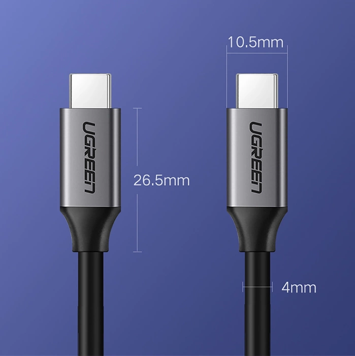 Ugreen US161 50751 USB-C 3.1 / USB-C 3.1 Kabel 1,5 m – Grau