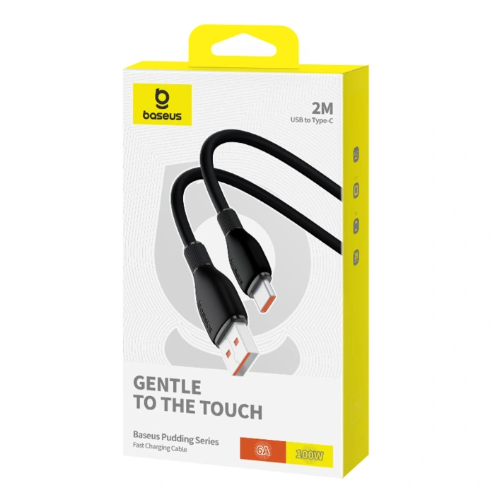 Kabel Baseus Pudding Series 100W USB-A - USB-C 2m - czarny
