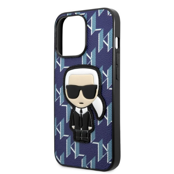 Funda Karl Lagerfeld Klhcp13xpmnikbl iPhone 13 Pro Max 6.7" Hardcase Azul/blue Monogram Ikonik Patch Case
