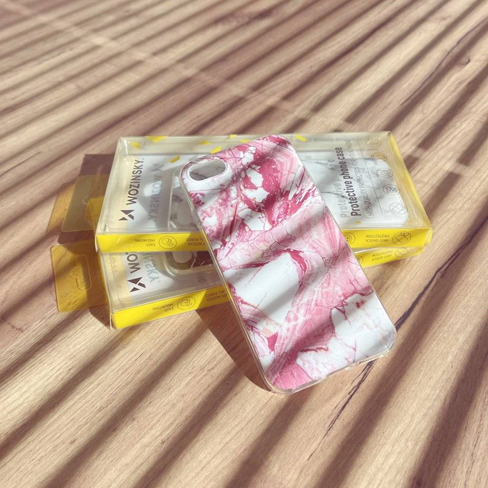 Wozinsky Marble TPU Cover Gel Marmor für Samsung Galaxy A02s EU pink